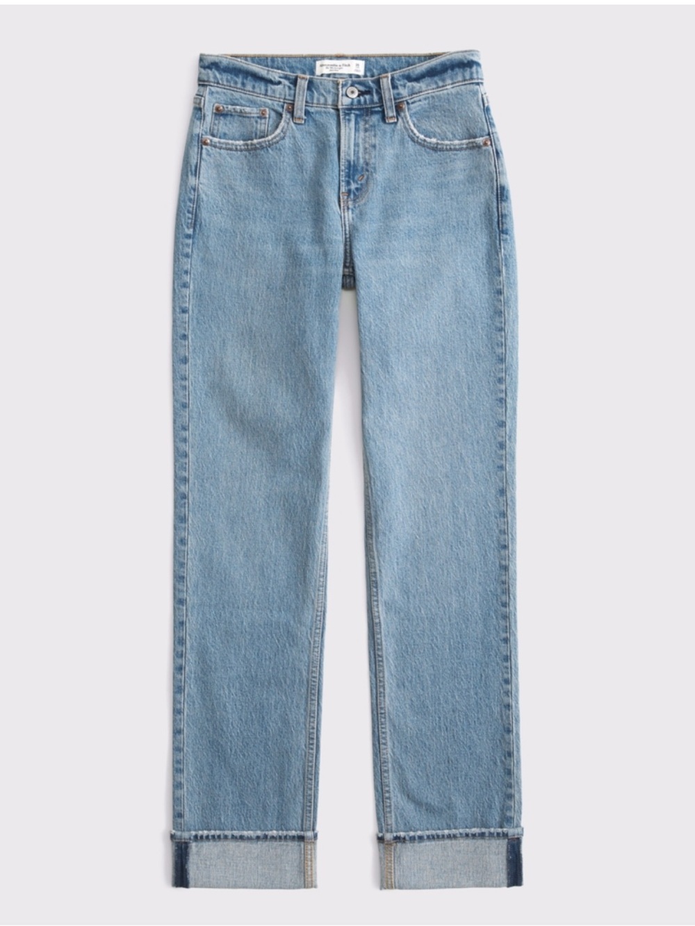 Abercrombie 90s Relaxed Cuffed Jeans Light Wash 26